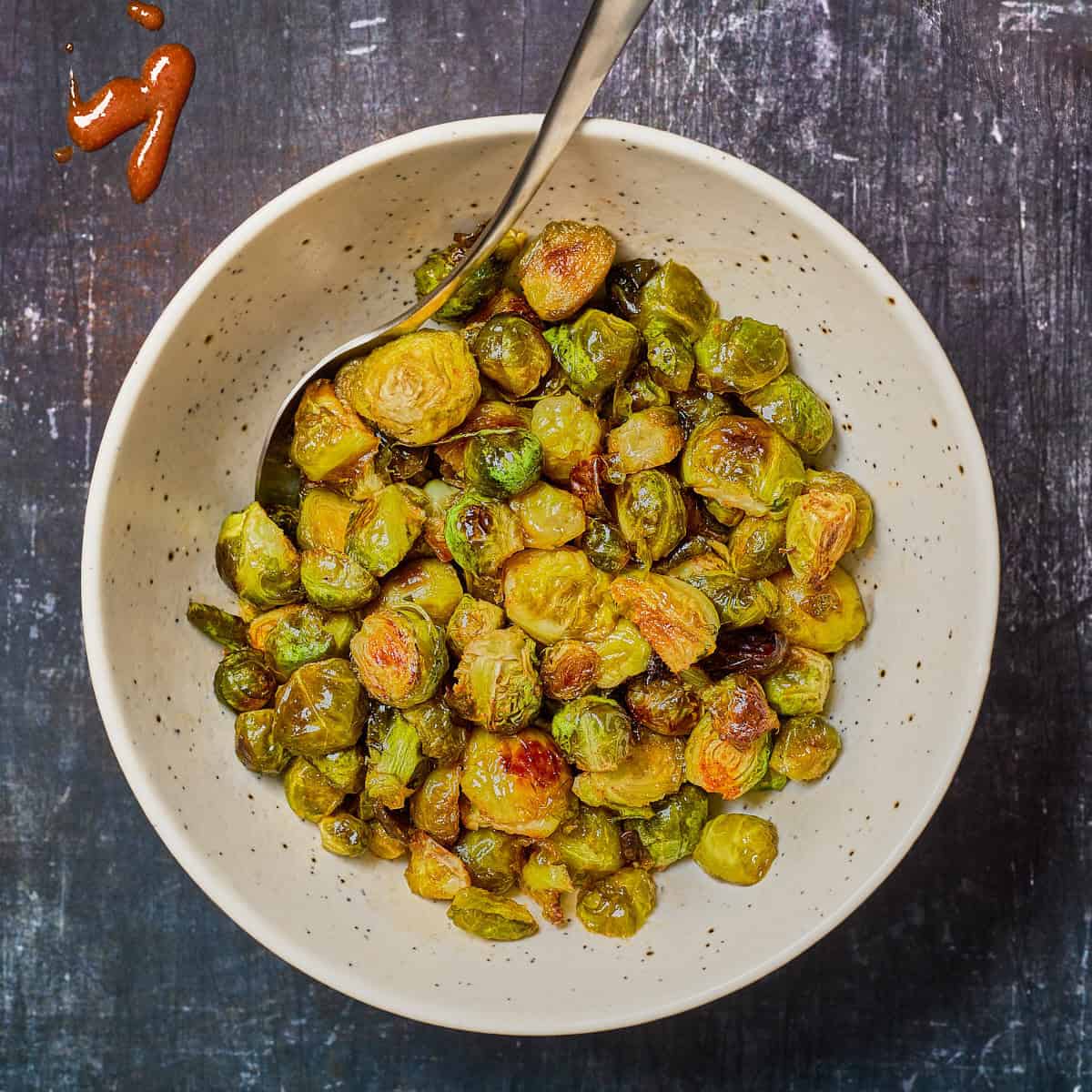 roasted brussels sprouts in a dish