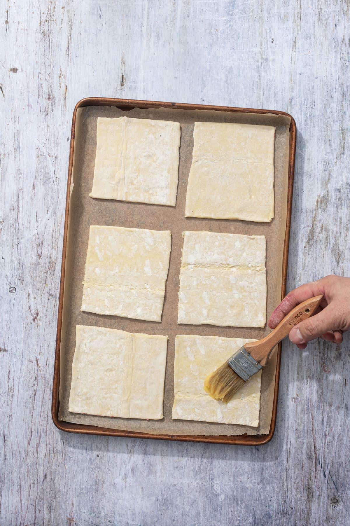 puff pastry cut into squares to make the beetroot and feta tartlets