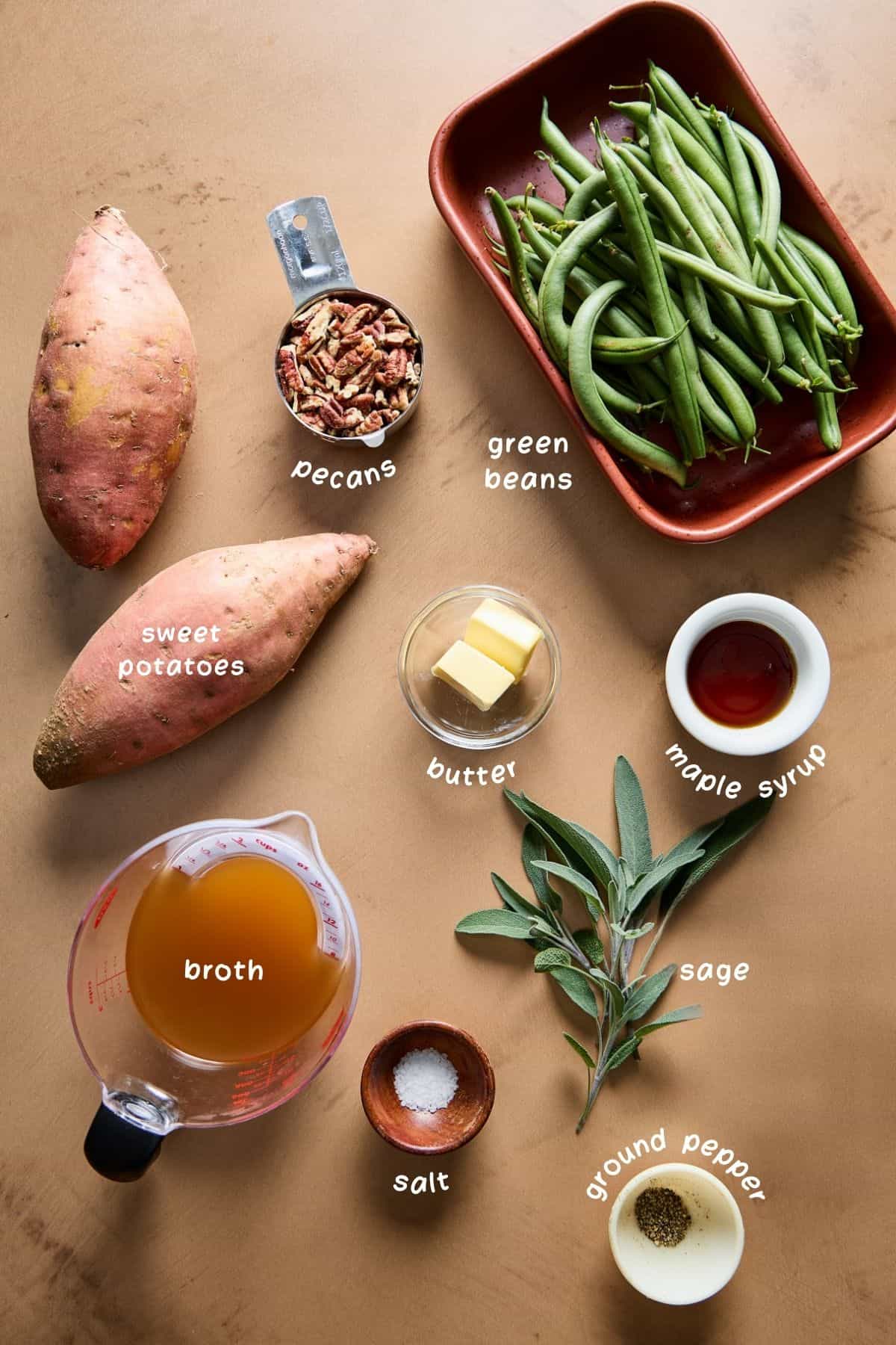 ingredients for making the sweet potato recipe